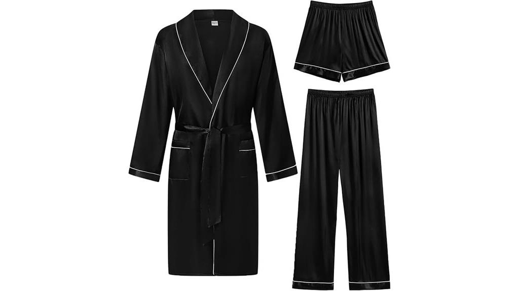 silky satin bathrobe set