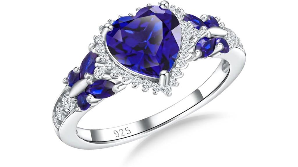 silver butterfly birthstone ring