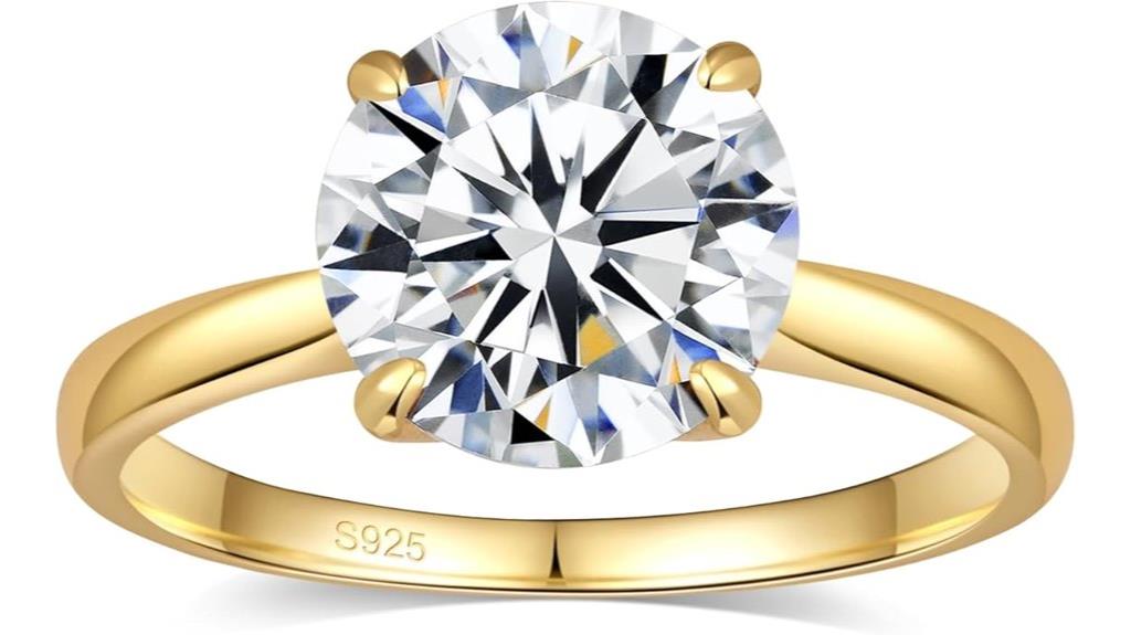 silver gold plated moissanite