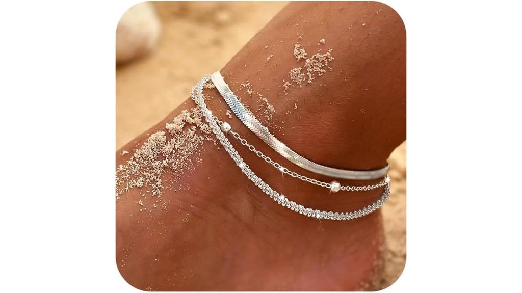 silver plated ankle bracelet