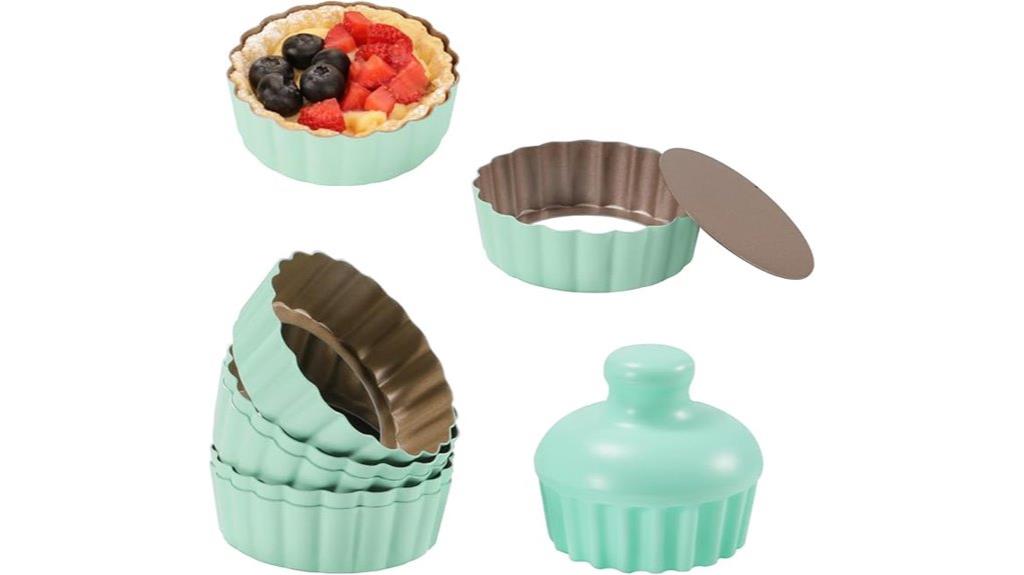 six piece nonstick tart pans