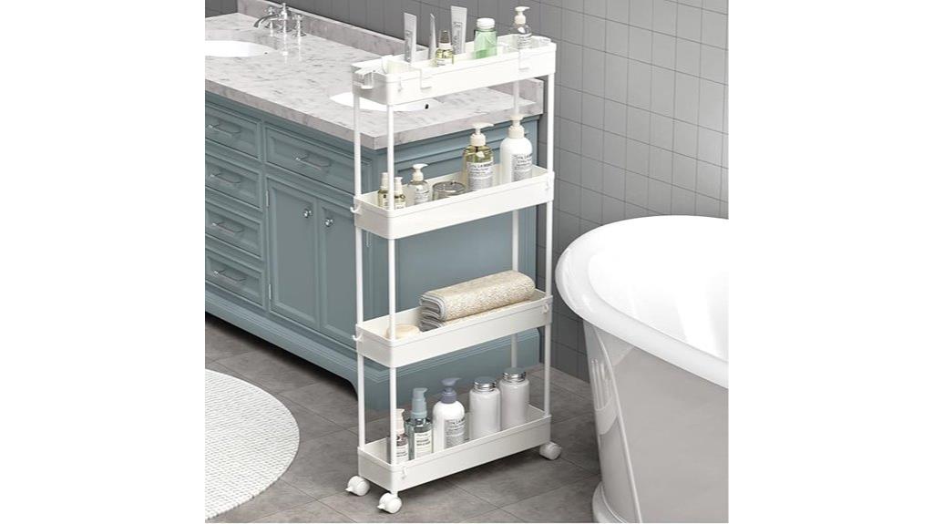 slim 4 tier storage cart