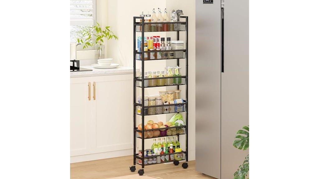 slim multi tier mobile cart