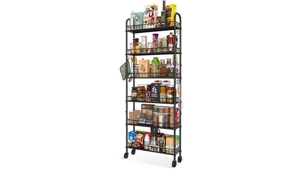 slim multi tier storage cart