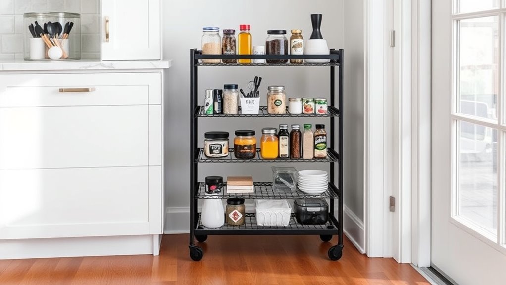 slim rolling pantry carts