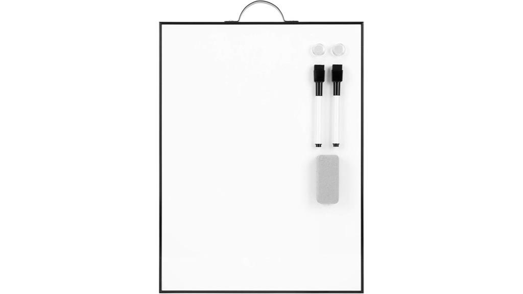 small whiteboard with frame