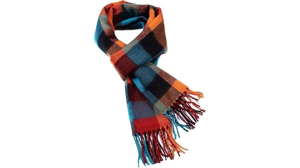 soft plaid tassel scarf