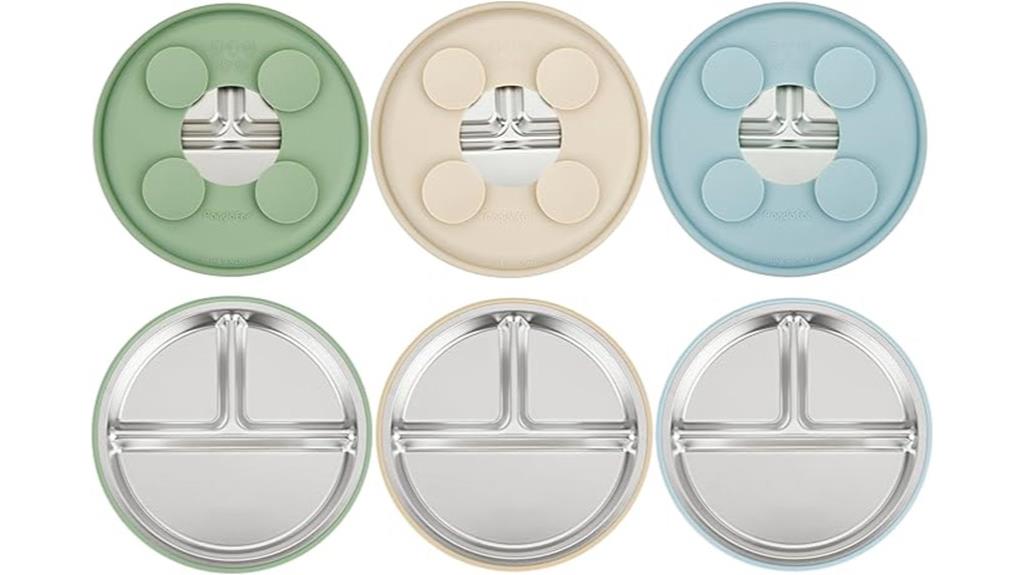 stainless steel baby plates