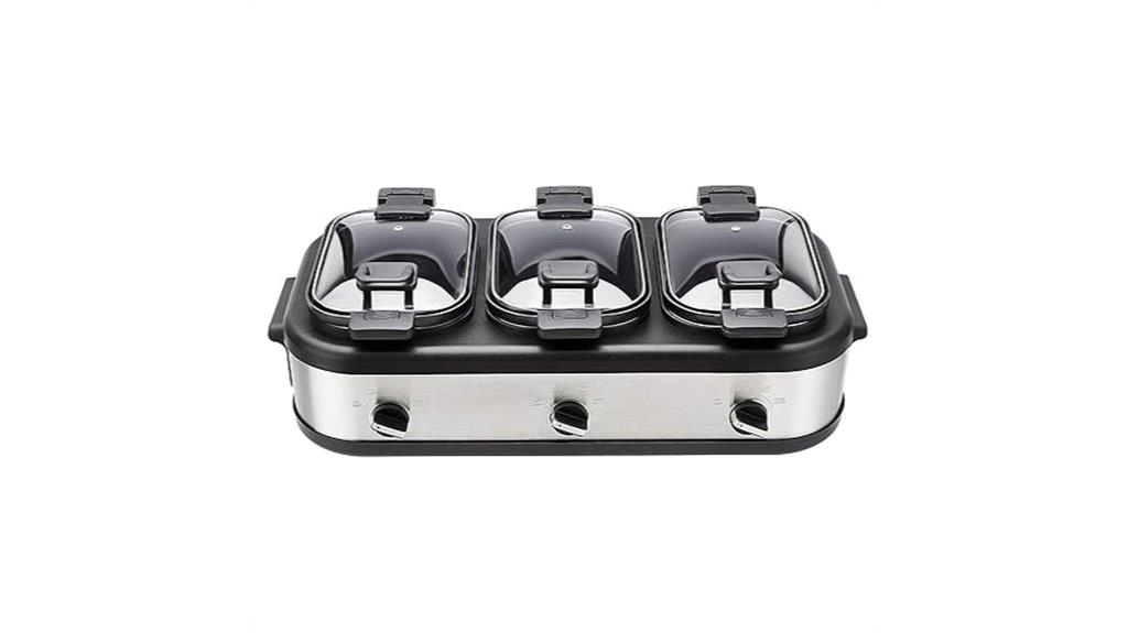 stainless steel triple crock