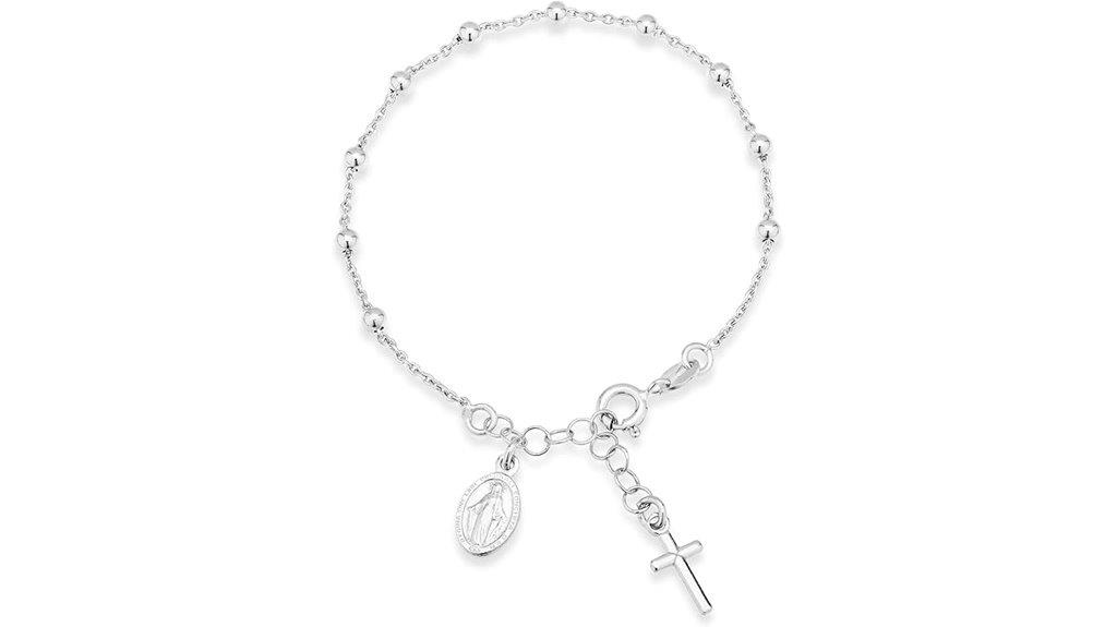sterling silver rosary bracelet
