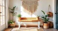 stylish boho entryway benches