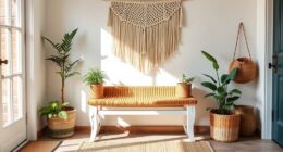 stylish boho entryway benches