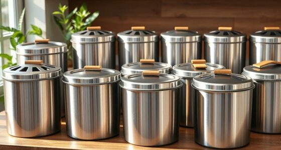 stylish stainless steel compost bins