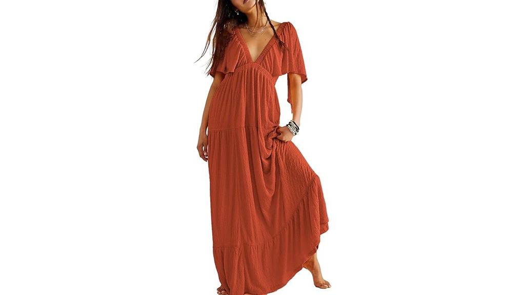 summer v neck maxi dress