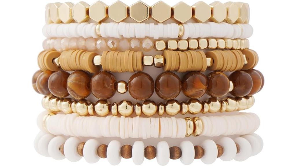 surfer heishi clay bracelets