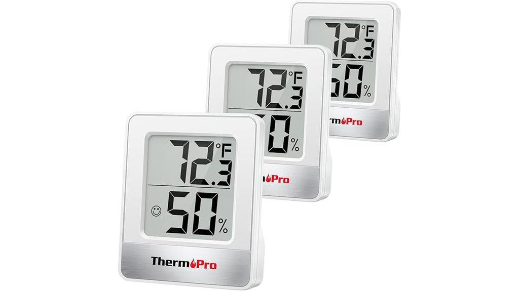 three hygrometers for monitoring