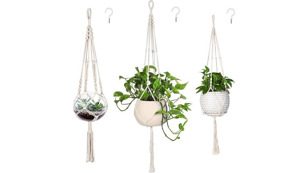three pack macrame hangers