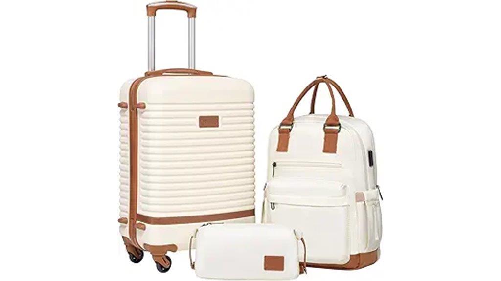 three piece hardshell luggage