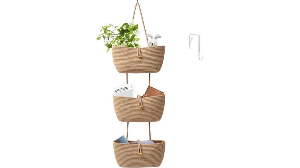 three tier cotton baskets