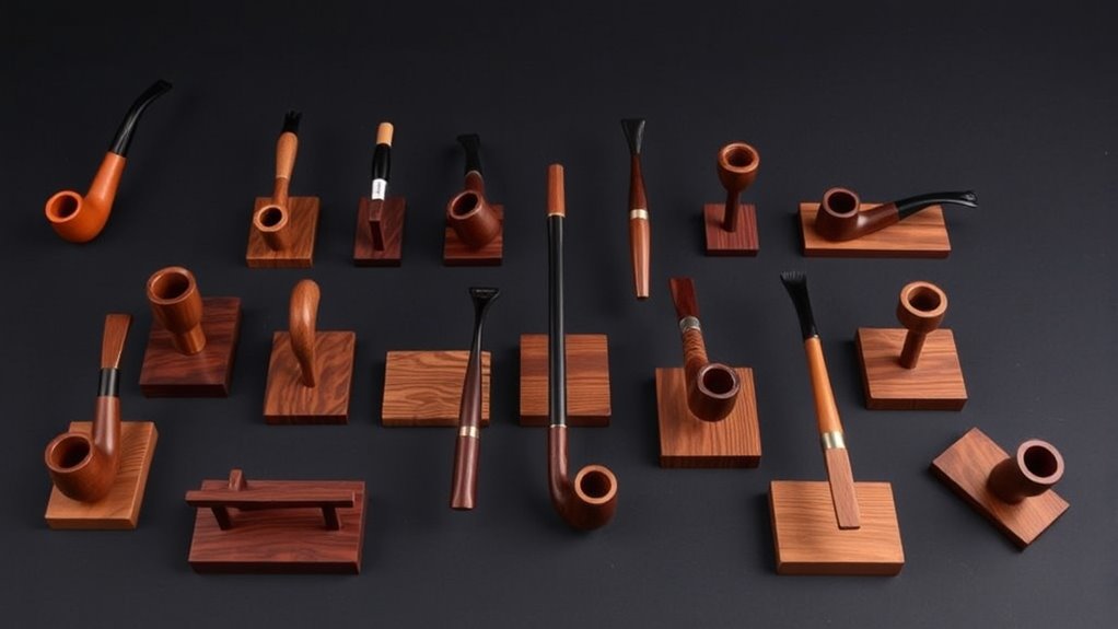 top wooden pipe stands