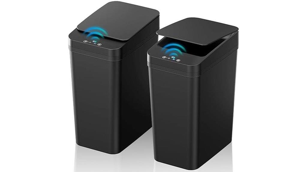 touchless bathroom trash cans