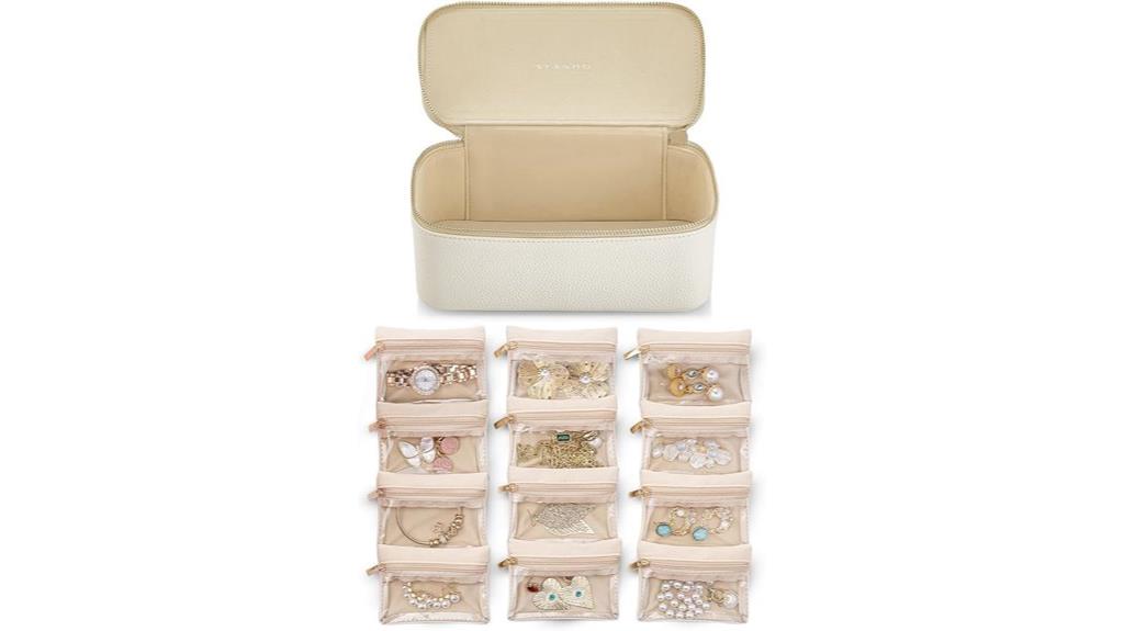 travel jewelry organizer with twelve pouches