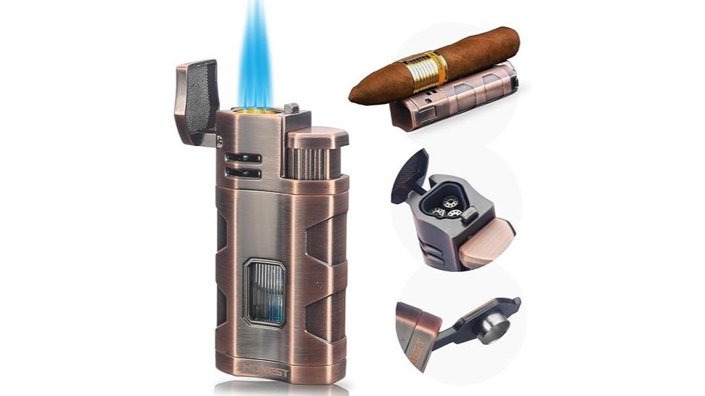 triple jet flame cigar lighter