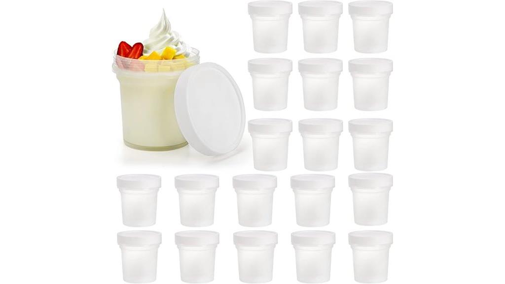 twenty ice cream containers