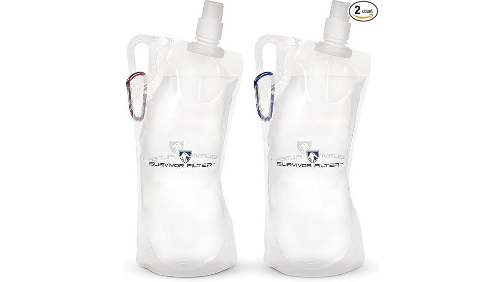 two pack collapsible water bottles