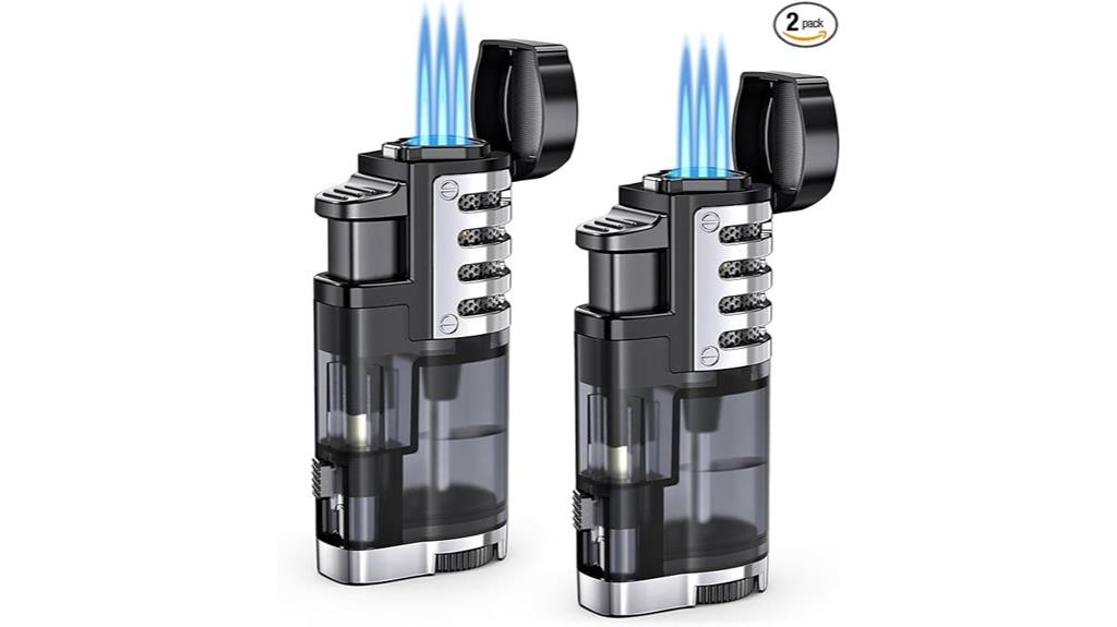 two pack refillable torch lighters