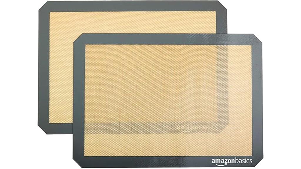 two reusable silicone mats