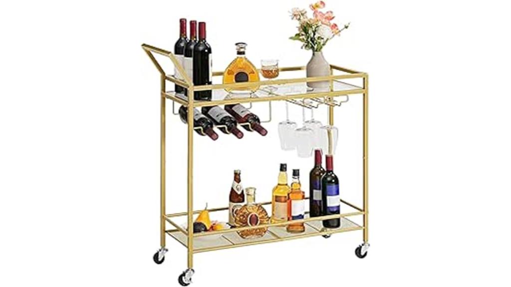 two tier wine cart