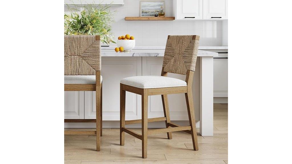 upholstered wood bar stool