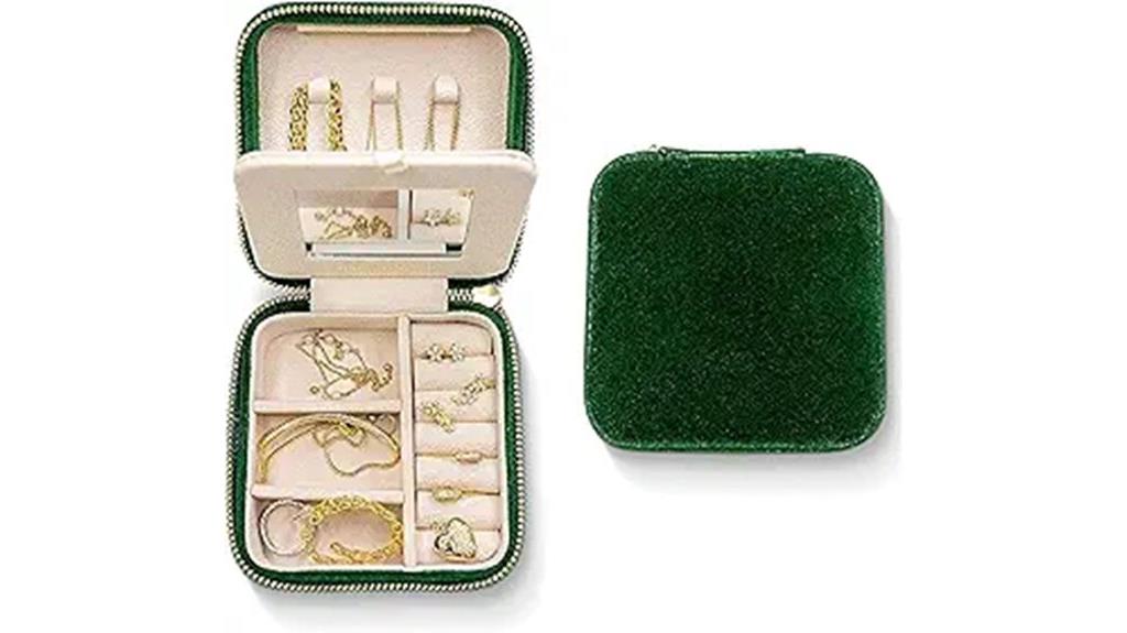 velvet jewelry box with mirror