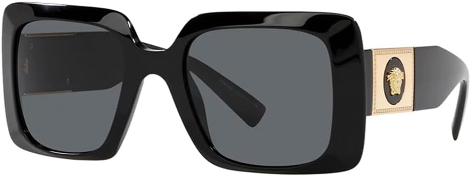 versace black rectangle sunglasses