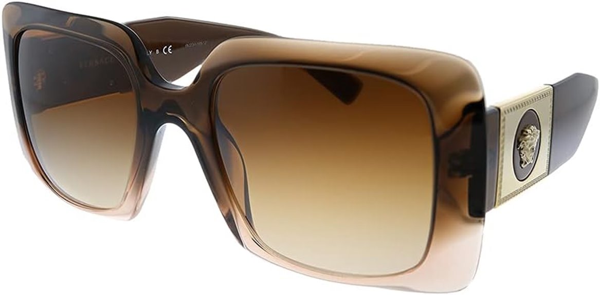 versace brown rectangle sunglasses