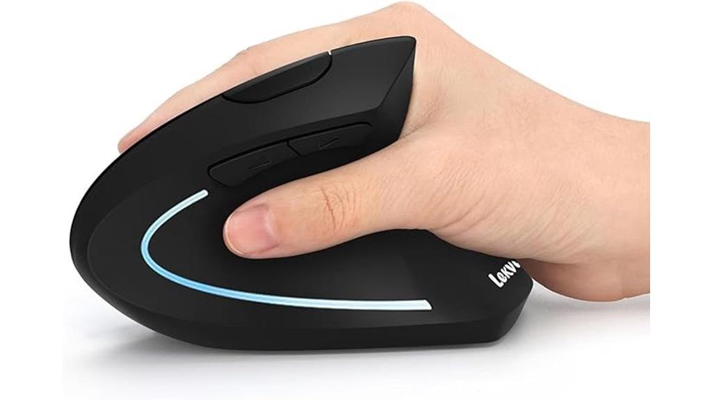 vertical ergonomic black mouse