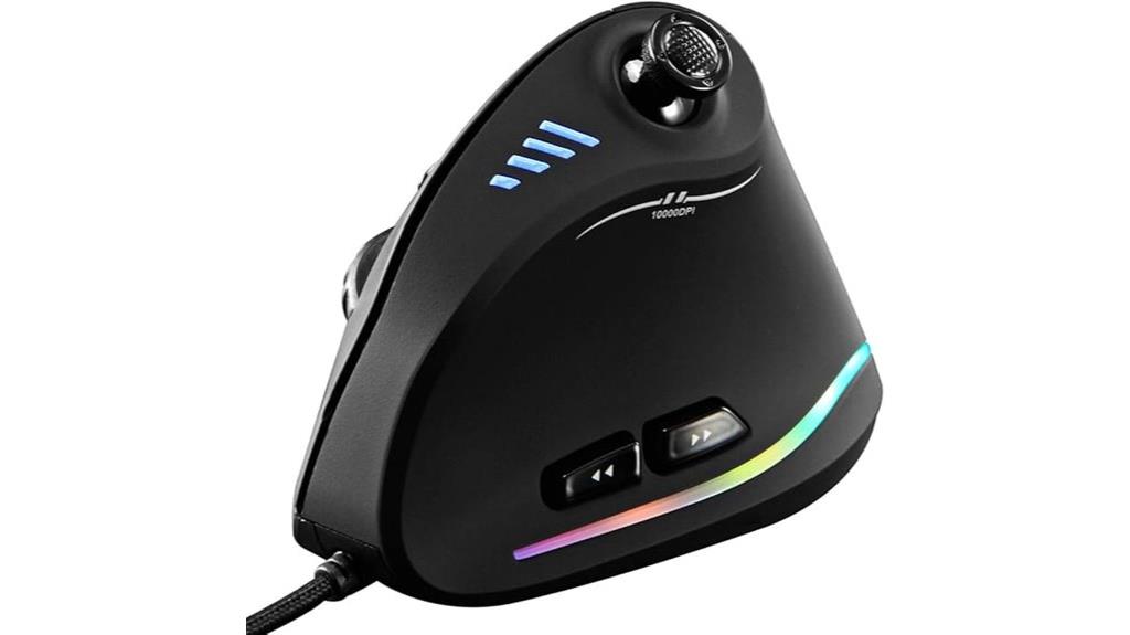 vertical wired rgb gaming mouse