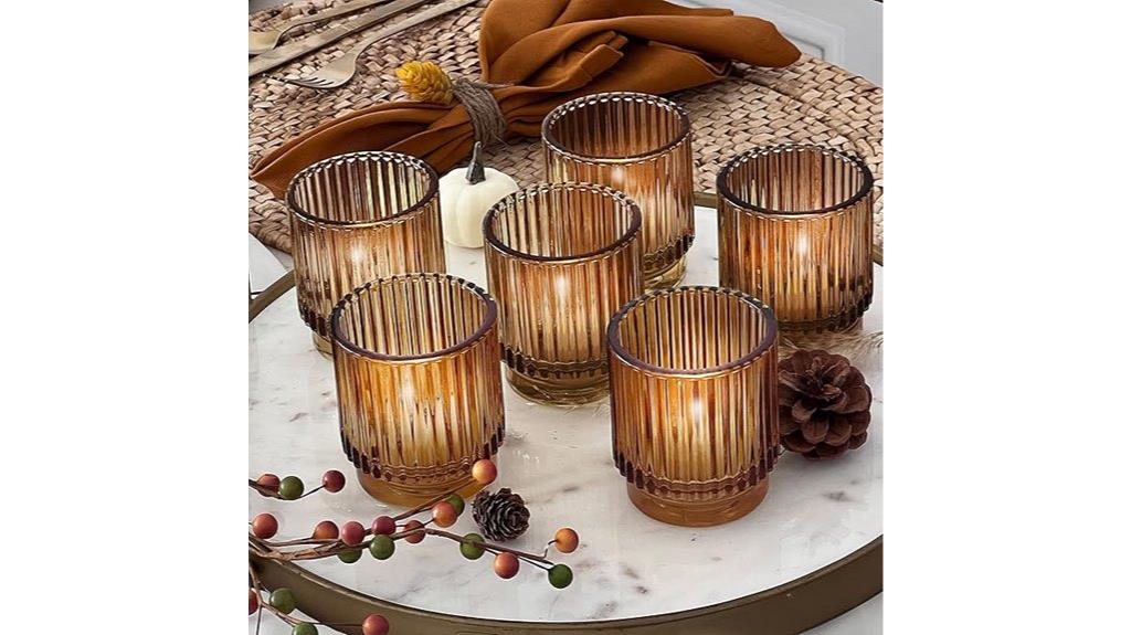 vintage glass candle holders