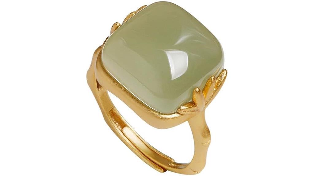 vintage green jade ring
