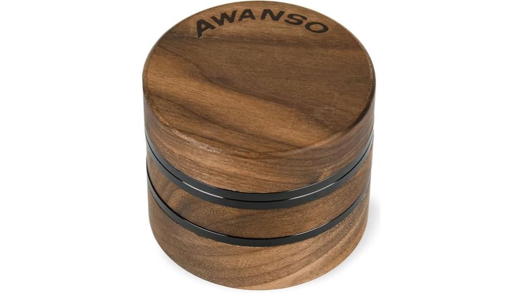 walnut wood aluminum grinder