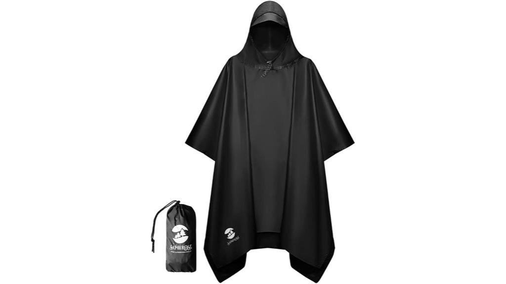 waterproof hooded rain poncho