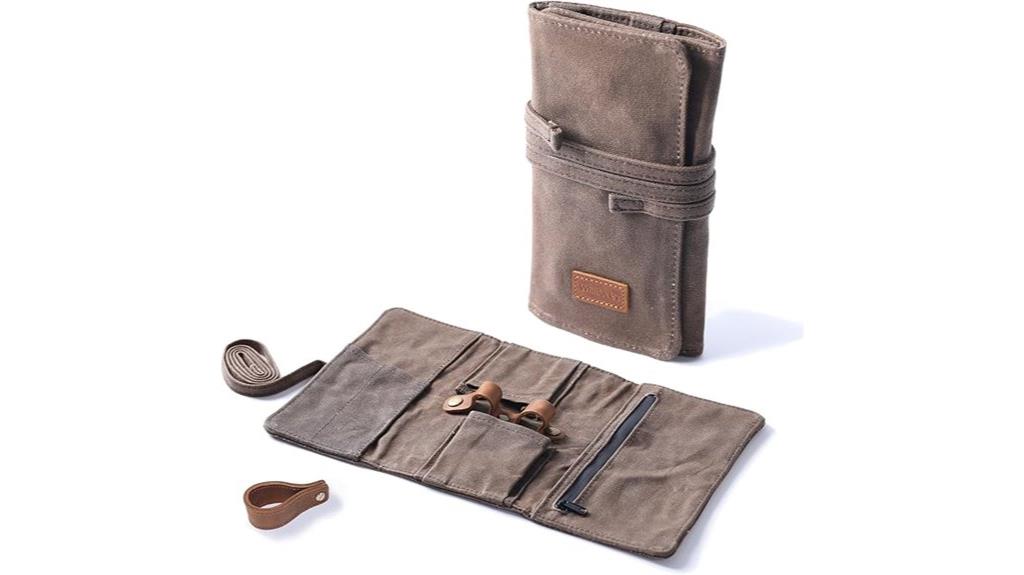 waxed canvas tobacco pouch