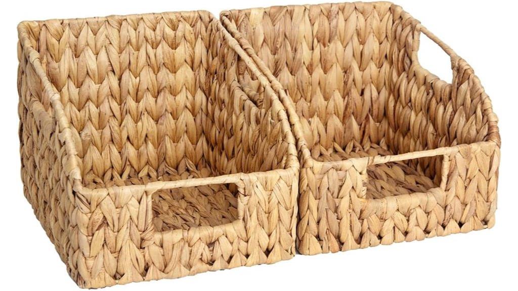 wicker pantry basket set