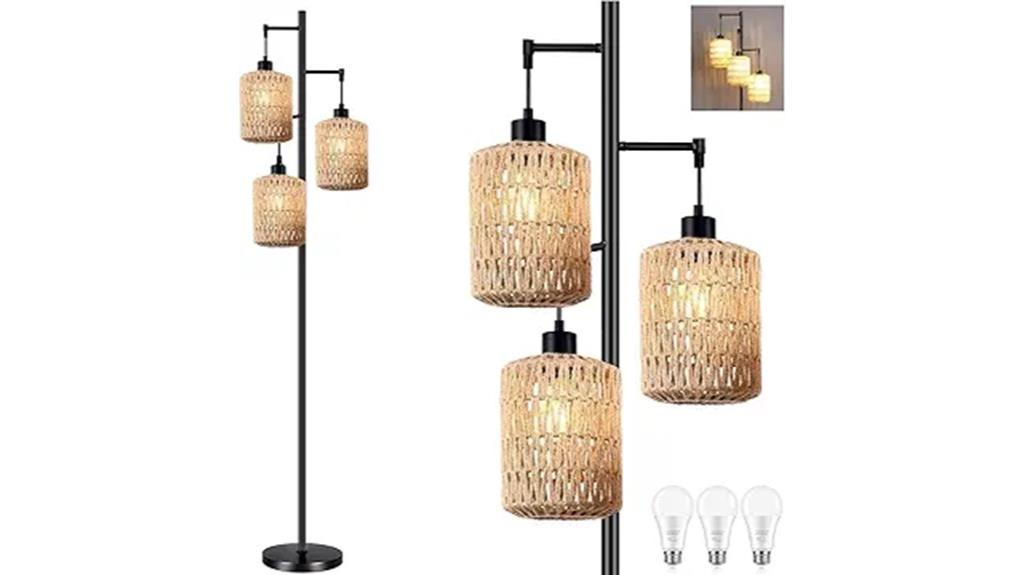 wicker shade floor lamp