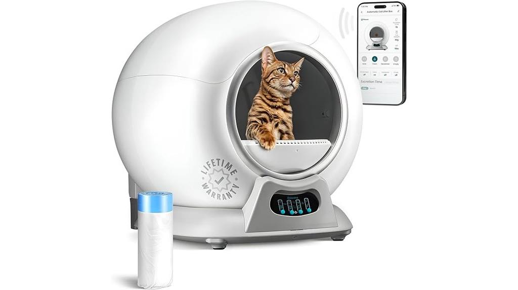 wifi controlled self cleaning litter box