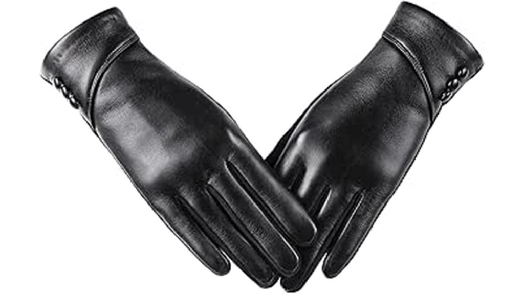 winter leather touch gloves