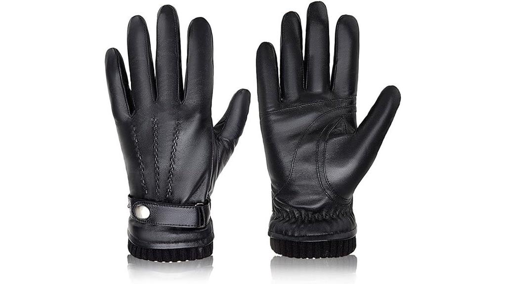winter sheepskin leather gloves