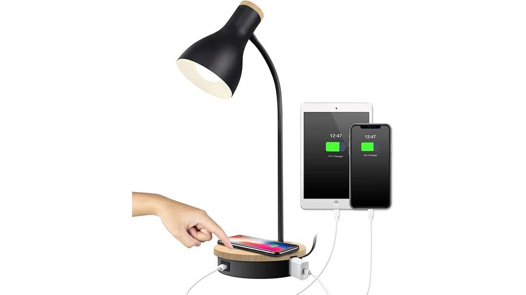 wireless charging metal desk lamp
