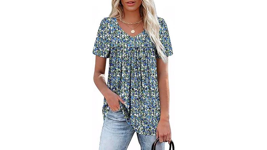women s casual pleated t shirt